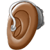 🦻🏾 ear with hearing aid: medium-dark skin tone display on Samsung